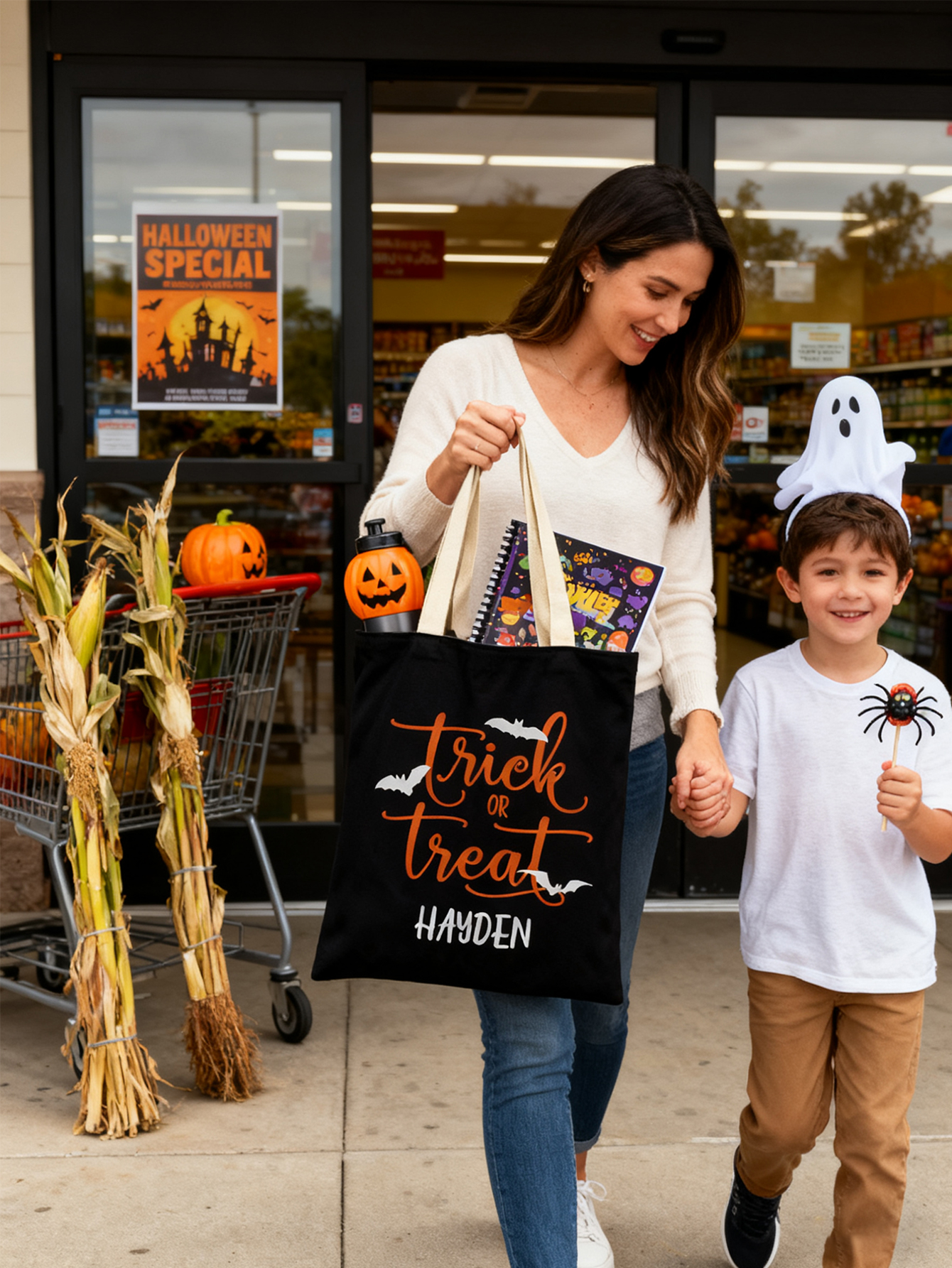 Personalized Halloween Bat Silhouette Snack Bag